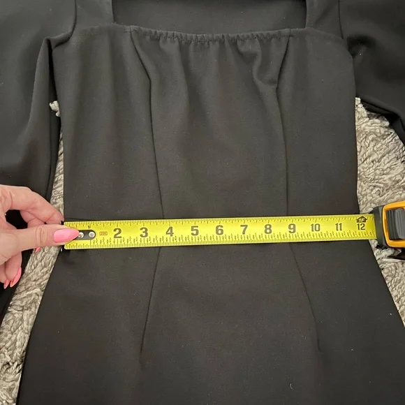 NWT Lichi Black Square Neck Midi Dress, S - Picture 9 of 10